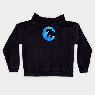 C blue water Kids Hoodie